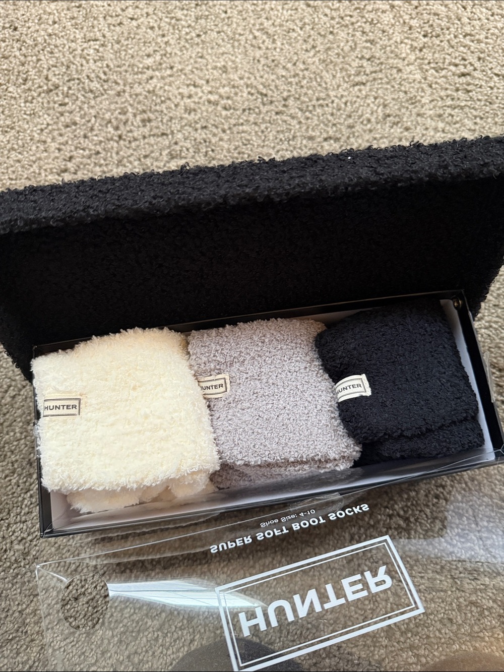 Hunter Super Soft Boot Socks Trio — Cream, Gray, Black